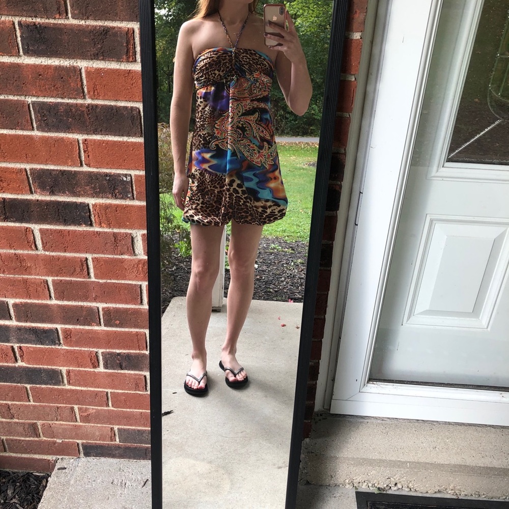NWOT B. Darlin Multi-Color Cheetah Bubble Homecoming Formal Dress